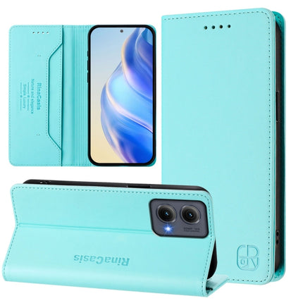 RC01 Dual-Folded Magnetic Suction RFID Leather Phone Case, For Motorola Moto G15, For Motorola Edge 50 Global, For Motorola Edge 5G 2024