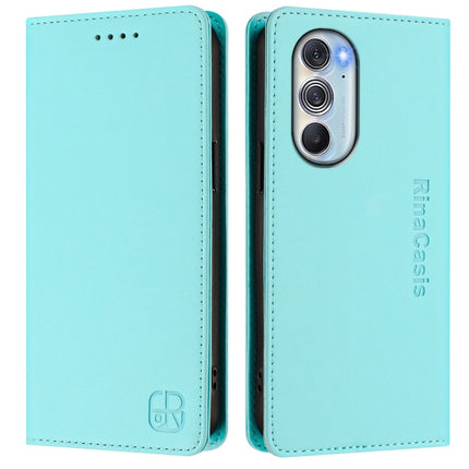 RC01 Dual-Folded Magnetic Suction RFID Leather Phone Case, For Motorola Edge 30 Pro / Edge X30, For Motorola Edge S30 / Moto G200 5G