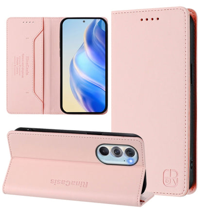 RC01 Dual-Folded Magnetic Suction RFID Leather Phone Case, For Motorola Edge 30 Pro / Edge X30, For Motorola Edge S30 / Moto G200 5G