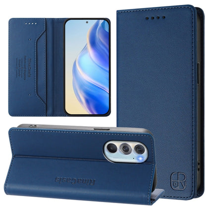RC01 Dual-Folded Magnetic Suction RFID Leather Phone Case, For Motorola Edge 30 Pro / Edge X30, For Motorola Edge S30 / Moto G200 5G