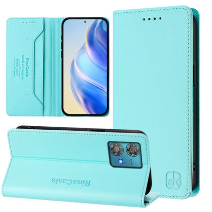 RC01 Dual-Folded Magnetic Suction RFID Leather Phone Case, For Motorola Edge 40 / Edge 2023 US, For Motorola Edge 40 Neo, For Motorola Edge+ 2023 / Edge 40 Pro