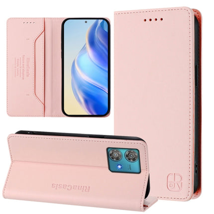 RC01 Dual-Folded Magnetic Suction RFID Leather Phone Case, For Motorola Edge 40 / Edge 2023 US, For Motorola Edge 40 Neo, For Motorola Edge+ 2023 / Edge 40 Pro
