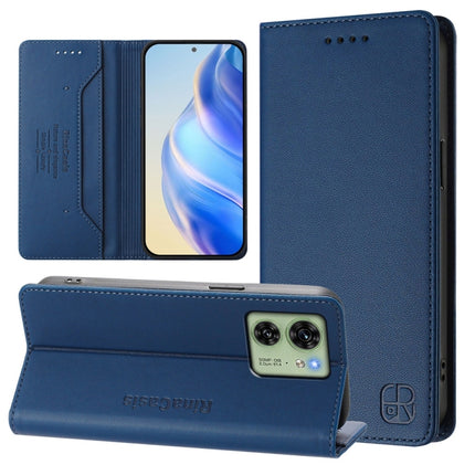 RC01 Dual-Folded Magnetic Suction RFID Leather Phone Case, For Motorola Edge 40 / Edge 2023 US, For Motorola Edge 40 Neo, For Motorola Edge+ 2023 / Edge 40 Pro