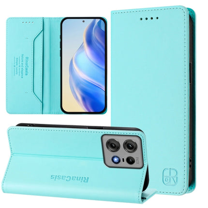 RC01 Dual-Folded Magnetic Suction RFID Leather Phone Case, For Motorola Edge 50 Ultra / X50 Ultra, For Motorola Edge 50 Pro, For Motorola Edge 50 Fusion