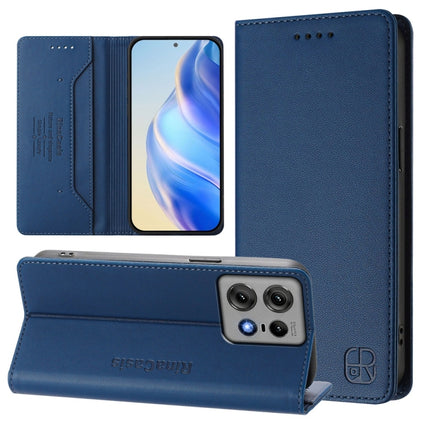 RC01 Dual-Folded Magnetic Suction RFID Leather Phone Case, For Motorola Edge 50 Ultra / X50 Ultra, For Motorola Edge 50 Pro, For Motorola Edge 50 Fusion