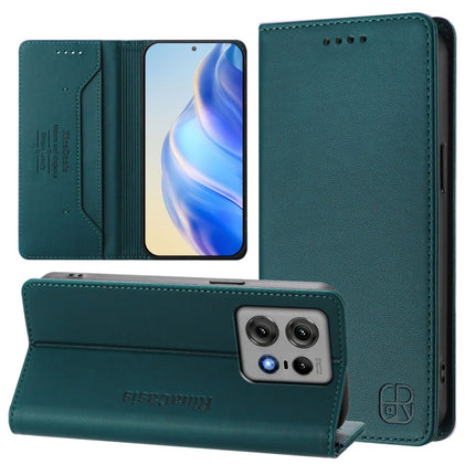 RC01 Dual-Folded Magnetic Suction RFID Leather Phone Case, For Motorola Edge 50 Ultra / X50 Ultra, For Motorola Edge 50 Pro, For Motorola Edge 50 Fusion