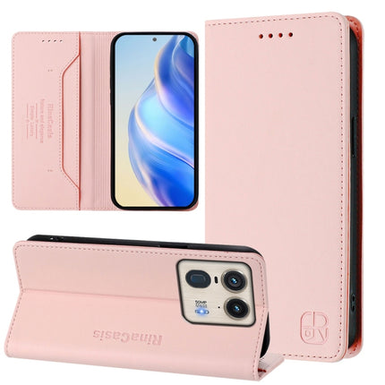 RC01 Dual-Folded Magnetic Suction RFID Leather Phone Case, For Motorola Edge 50 Ultra / X50 Ultra, For Motorola Edge 50 Pro, For Motorola Edge 50 Fusion