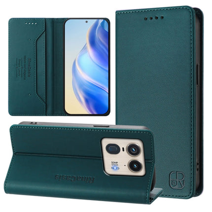 RC01 Dual-Folded Magnetic Suction RFID Leather Phone Case, For Motorola Edge 50 Ultra / X50 Ultra, For Motorola Edge 50 Pro, For Motorola Edge 50 Fusion
