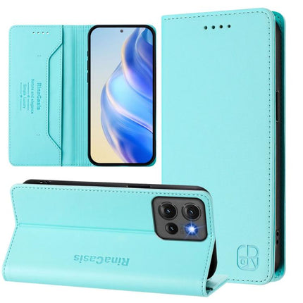 RC01 Dual-Folded Magnetic Suction RFID Leather Phone Case, For Motorola Moto G15, For Motorola Edge 50 Global, For Motorola Edge 5G 2024