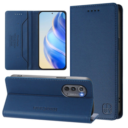 RC01 Dual-Folded Magnetic Suction RFID Leather Phone Case, For Motorola Edge 30 Neo, For Motorola Edge 2022 / Edge 5G UW 2022, For Motorola Edge 30