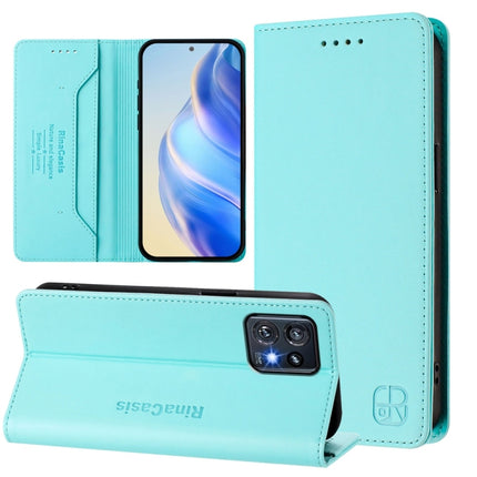RC01 Dual-Folded Magnetic Suction RFID Leather Phone Case, For Motorola Edge 40 / Edge 2023 US, For Motorola Edge 40 Neo, For Motorola Edge+ 2023 / Edge 40 Pro