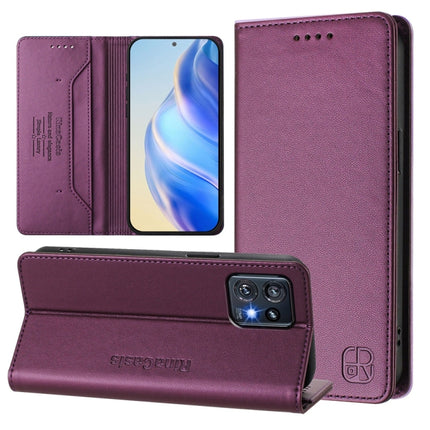 RC01 Dual-Folded Magnetic Suction RFID Leather Phone Case, For Motorola Edge 40 / Edge 2023 US, For Motorola Edge 40 Neo, For Motorola Edge+ 2023 / Edge 40 Pro