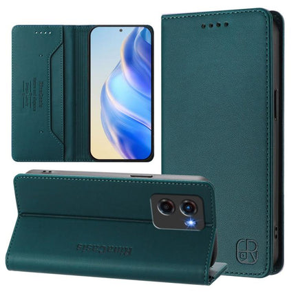 RC01 Dual-Folded Magnetic Suction RFID Leather Phone Case, For Motorola Edge 5G 2025 / 60 Fusion, For Motorola Moto G Stylus  5G 2025, For Motorola Moto G05