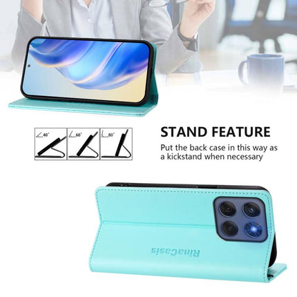 RC01 Dual-Folded Magnetic Suction RFID Leather Phone Case, For Motorola Edge 5G 2025 / 60 Fusion, For Motorola Moto G Stylus  5G 2025, For Motorola Moto G05