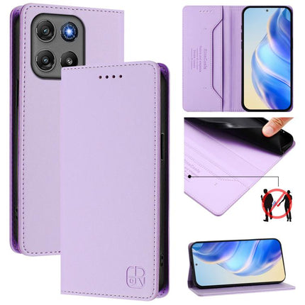 RC01 Dual-Folded Magnetic Suction RFID Leather Phone Case, For Motorola Moto G17 4G / G17 Power 4G, For Motorola Signature 5G, For Motorola Moto G67 Power 5G
