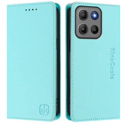 RC01 Dual-Folded Magnetic Suction RFID Leather Phone Case, For Motorola Moto G17 4G / G17 Power 4G, For Motorola Signature 5G, For Motorola Moto G67 Power 5G