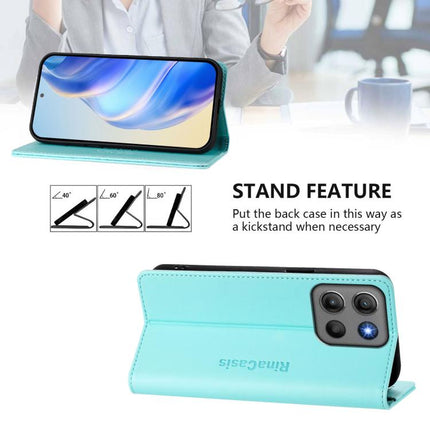 RC01 Dual-Folded Magnetic Suction RFID Leather Phone Case, For Motorola Moto G17 4G / G17 Power 4G, For Motorola Signature 5G, For Motorola Moto G67 Power 5G
