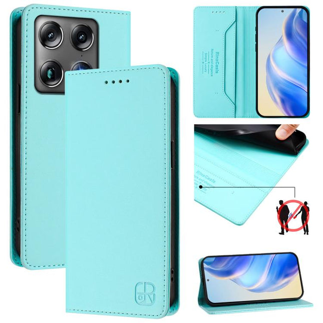 RC01 Dual-Folded Magnetic Suction RFID Leather Phone Case, For Motorola Moto G17 4G / G17 Power 4G, For Motorola Signature 5G, For Motorola Moto G67 Power 5G