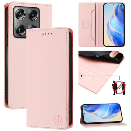 RC01 Dual-Folded Magnetic Suction RFID Leather Phone Case, For Motorola Moto G17 4G / G17 Power 4G, For Motorola Signature 5G, For Motorola Moto G67 Power 5G