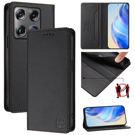 RC01 Dual-Folded Magnetic Suction RFID Leather Phone Case, For Motorola Moto G17 4G / G17 Power 4G, For Motorola Signature 5G, For Motorola Moto G67 Power 5G