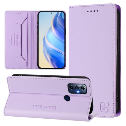RC01 Dual-Folded Magnetic Suction RFID Leather Phone Case, For Motorola Moto G 5G 2023, For Motorola G Pure / Moto G Play 2023, For Motorola Moto G72