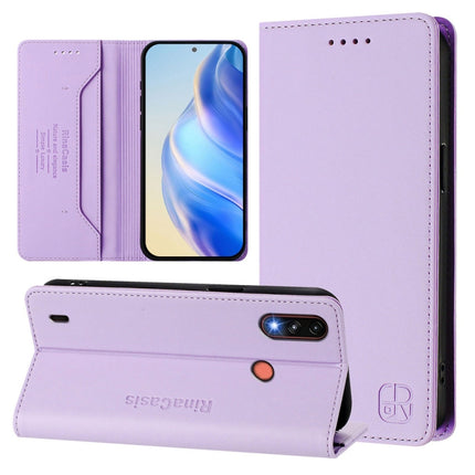 RC01 Dual-Folded Magnetic Suction RFID Leather Phone Case, For Motorola Moto E7 Power, For Motorola One 5G Ace, For Motorola Moto G Power 2021