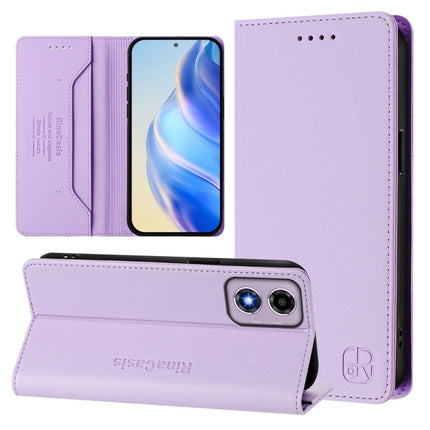 RC01 Dual-Folded Magnetic Suction RFID Leather Phone Case, For Motorola Moto G64 5G / G54 / G54 Power, For Motorola Moto E14 / G24 / G04 / G04s, For Motorola Moto G85