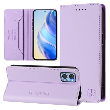 RC01 Dual-Folded Magnetic Suction RFID Leather Phone Case, For Motorola Moto E22 / Moto E22i, For Motorola Moto S30 Pro / Edge 30 Fusion, For Motorola Moto G22 / E32 / E32s