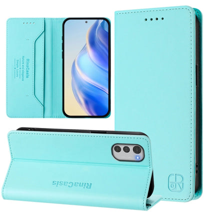 RC01 Dual-Folded Magnetic Suction RFID Leather Phone Case, For Motorola Moto G42, For Motorola Moto G52 4G / G82 5G / G71s 5G, For Motorola Moto E32 Global