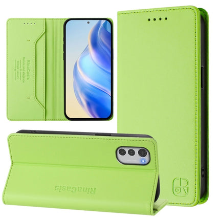 RC01 Dual-Folded Magnetic Suction RFID Leather Phone Case, For Motorola Moto G42, For Motorola Moto G52 4G / G82 5G / G71s 5G, For Motorola Moto E32 Global
