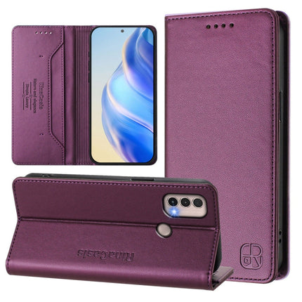 RC01 Dual-Folded Magnetic Suction RFID Leather Phone Case, For Motorola Moto G Stylus 4G 2022, For Motorola Moto E40 / E30 / E20, For Motorola Moto G51 5G