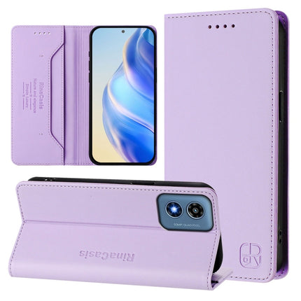 RC01 Dual-Folded Magnetic Suction RFID Leather Phone Case, For Motorola Moto G13 / G23 / G53 5G, For Motorola Moto G24 Power India, For Motorola Moto G Play 2024 / Moto G 5G 2024