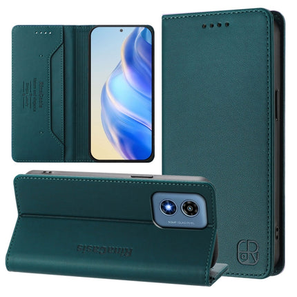 RC01 Dual-Folded Magnetic Suction RFID Leather Phone Case, For Motorola Moto G13 / G23 / G53 5G, For Motorola Moto G24 Power India, For Motorola Moto G Play 2024 / Moto G 5G 2024