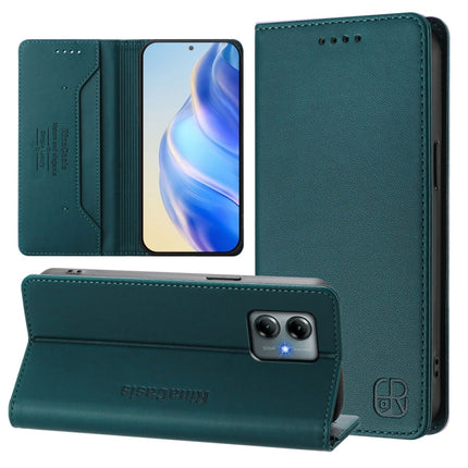 RC01 Dual-Folded Magnetic Suction RFID Leather Phone Case, For Motorola Moto G Play 2025 / G Power 2025, For Motorola ThinkPhone 25 / Edge 50 Neo, For Motorola Moto G75 5G