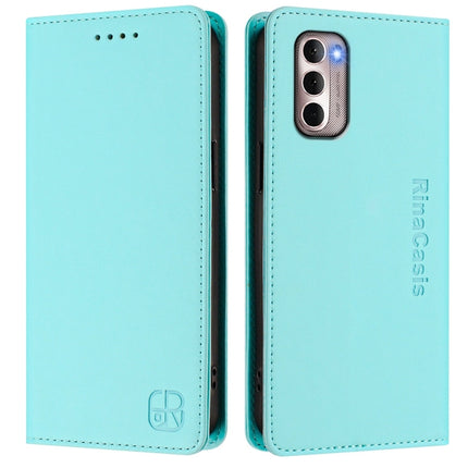 RC01 Dual-Folded Magnetic Suction RFID Leather Phone Case, For Motorola Moto G Stylus 4G 2022, For Motorola Moto E40 / E30 / E20, For Motorola Moto G51 5G
