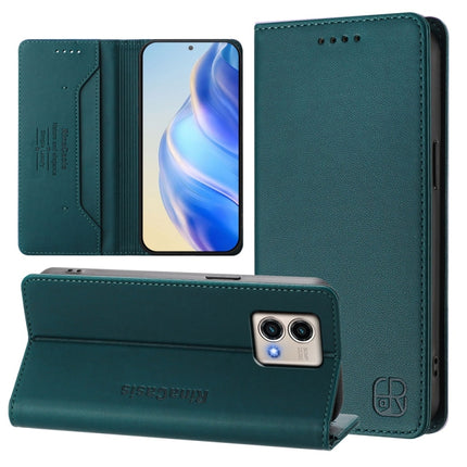 RC01 Dual-Folded Magnetic Suction RFID Leather Phone Case, For Motorola Moto G Stylus 5G 2023, For Motorola Moto E13, For Motorola Moto G73