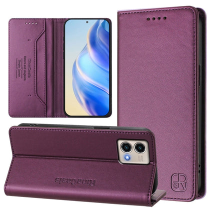 RC01 Dual-Folded Magnetic Suction RFID Leather Phone Case, For Motorola Moto G Stylus 5G 2023, For Motorola Moto E13, For Motorola Moto G73