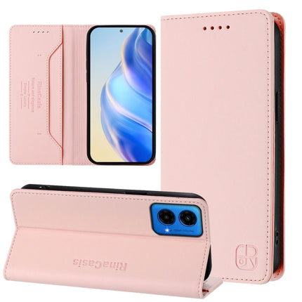 RC01 Dual-Folded Magnetic Suction RFID Leather Phone Case, For Motorola Moto G35, For Motorola Moto G55, For Motorola Moto G45 5G / G34 5G
