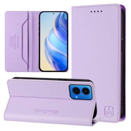 RC01 Dual-Folded Magnetic Suction RFID Leather Phone Case, For Motorola Moto G35, For Motorola Moto G55, For Motorola Moto G45 5G / G34 5G