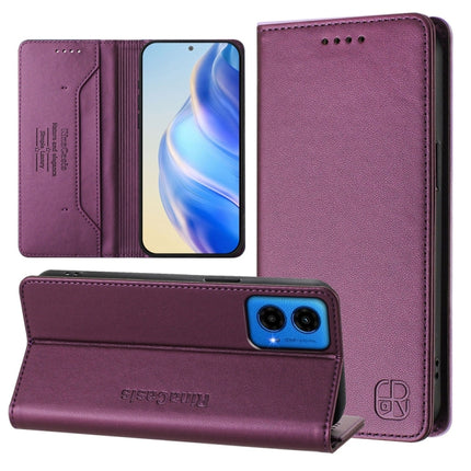RC01 Dual-Folded Magnetic Suction RFID Leather Phone Case, For Motorola Moto G35, For Motorola Moto G55, For Motorola Moto G45 5G / G34 5G