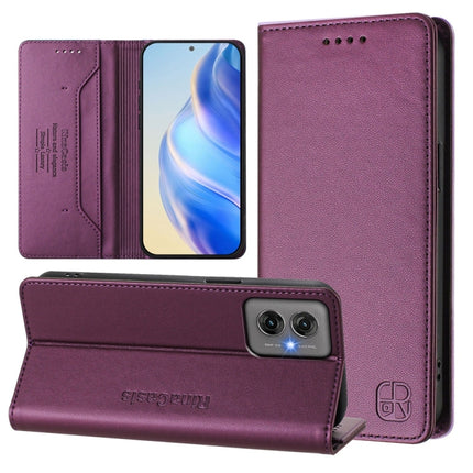 RC01 Dual-Folded Magnetic Suction RFID Leather Phone Case, For Motorola Moto G35, For Motorola Moto G55, For Motorola Moto G45 5G / G34 5G
