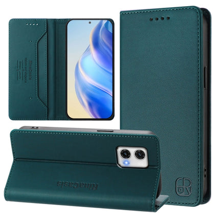 RC01 Dual-Folded Magnetic Suction RFID Leather Phone Case, For Motorola Moto G Stylus 5G 2023, For Motorola Moto E13, For Motorola Moto G73