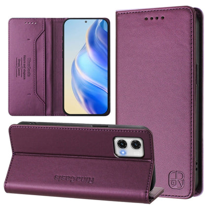 RC01 Dual-Folded Magnetic Suction RFID Leather Phone Case, For Motorola Moto G Stylus 5G 2023, For Motorola Moto E13, For Motorola Moto G73