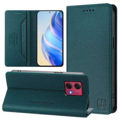 RC01 Dual-Folded Magnetic Suction RFID Leather Phone Case, For Motorola Moto G Stylus 5G 2024, For Motorola Moto G Power 5G 2024, For Motorola Moto G84
