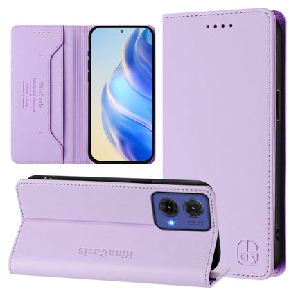 RC01 Dual-Folded Magnetic Suction RFID Leather Phone Case, For Motorola Moto G64 5G / G54 / G54 Power, For Motorola Moto E14 / G24 / G04 / G04s, For Motorola Moto G85