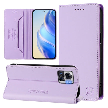 RC01 Dual-Folded Magnetic Suction RFID Leather Phone Case, For Motorola Moto G62 5G / Moto G62 India, For Motorola Moto X30 Pro / Edge 30 Ultra, For Motorola Moto G32
