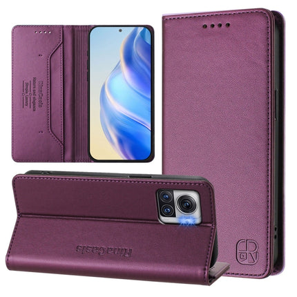 RC01 Dual-Folded Magnetic Suction RFID Leather Phone Case, For Motorola Moto G62 5G / Moto G62 India, For Motorola Moto X30 Pro / Edge 30 Ultra, For Motorola Moto G32