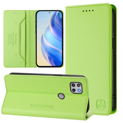 RC01 Dual-Folded Magnetic Suction RFID Leather Phone Case, For Motorola Moto E7 Power, For Motorola One 5G Ace, For Motorola Moto G Power 2021