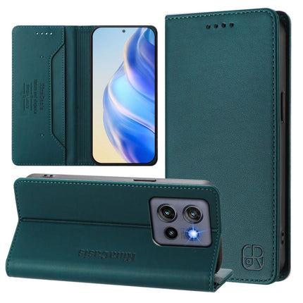 RC01 Dual-Folded Magnetic Suction RFID Leather Phone Case, For Motorola Moto G Play 2025 / G Power 2025, For Motorola ThinkPhone 25 / Edge 50 Neo, For Motorola Moto G75 5G