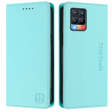 RC01 Dual-Folded Magnetic Suction RFID Leather Phone Case, For Realme 8 4G / 8 Pro 4G